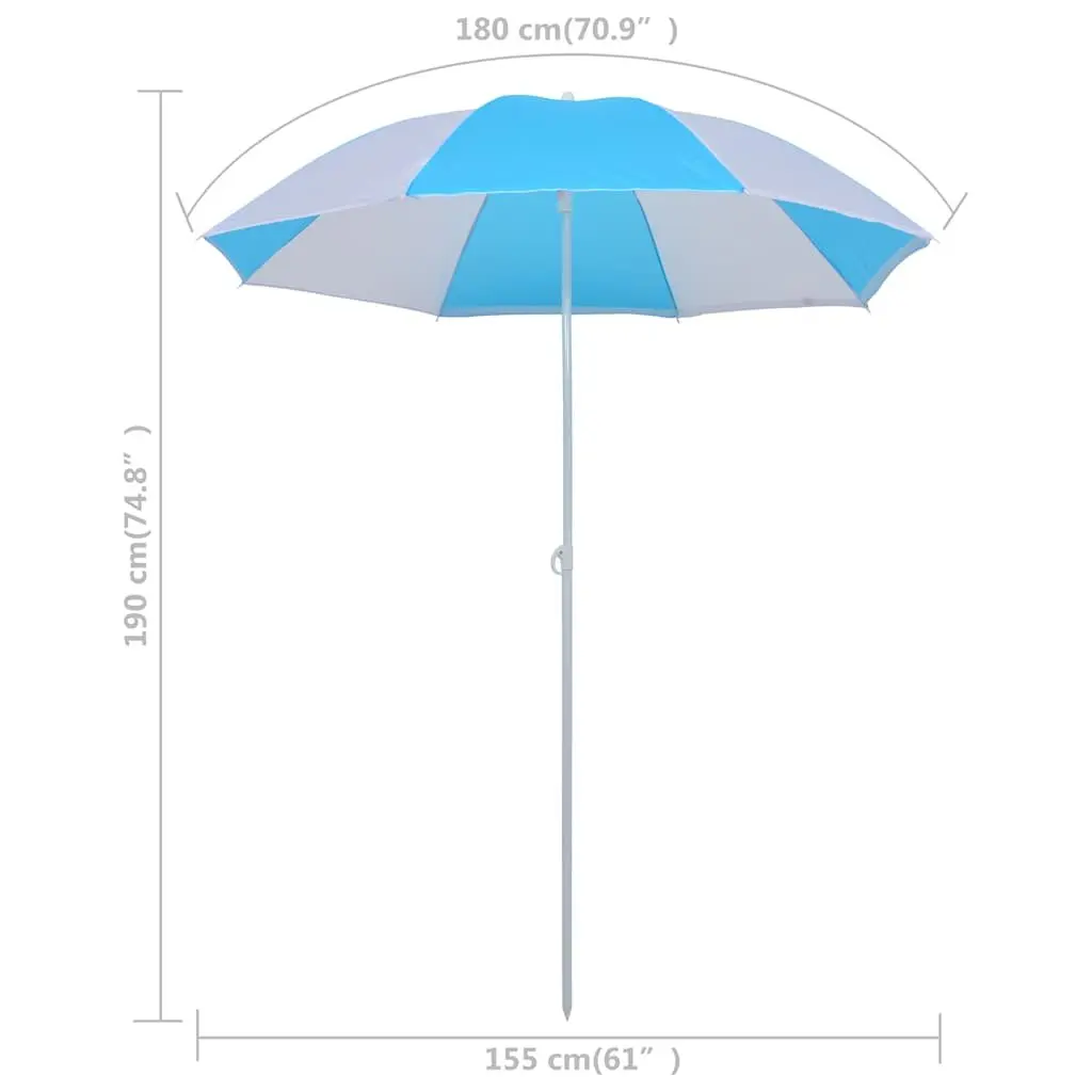 Beach Umbrella Shelter Detachable Sidewalls 180 cm