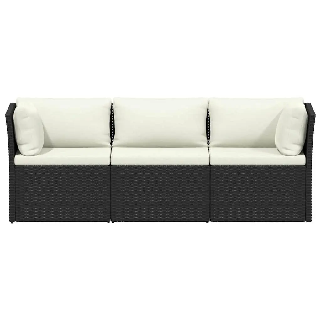 Outdoor Lounge Set Poly Rattan 4 Piece Garden Patio Seating with Cushions Brown