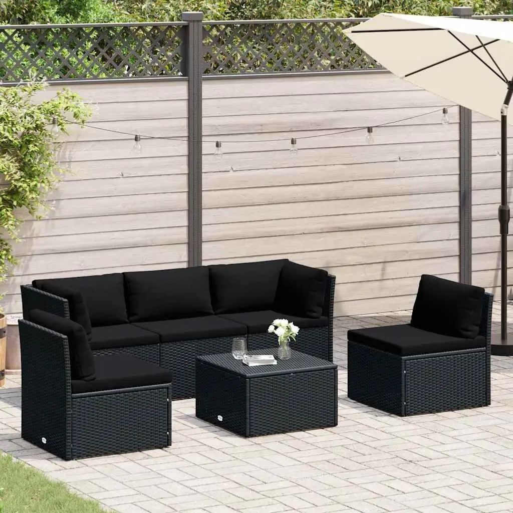 Outdoor Lounge Set 4 Piece Poly Rattan Garden Patio Furniture with Cushions