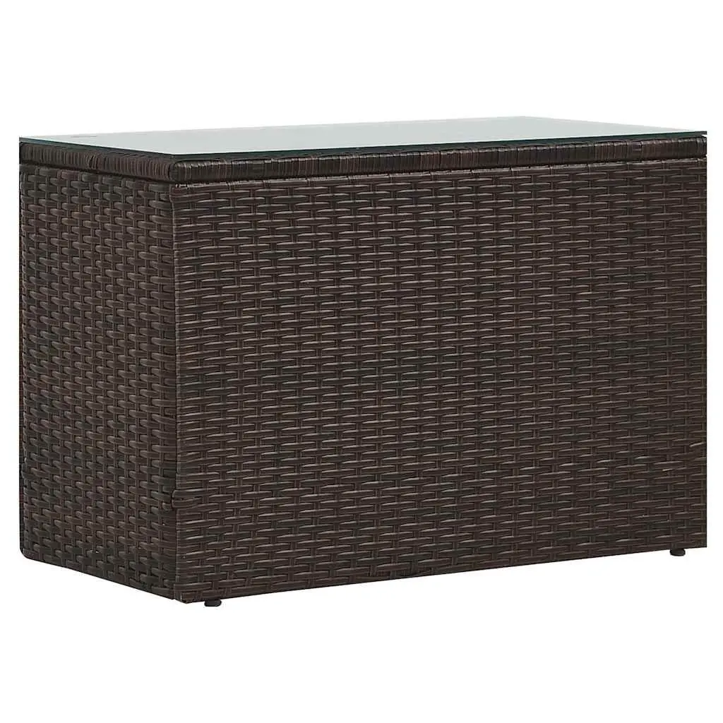 Garden Lounge Set 5 Piece Outdoor Furniture Poly Rattan Brown with Cushions