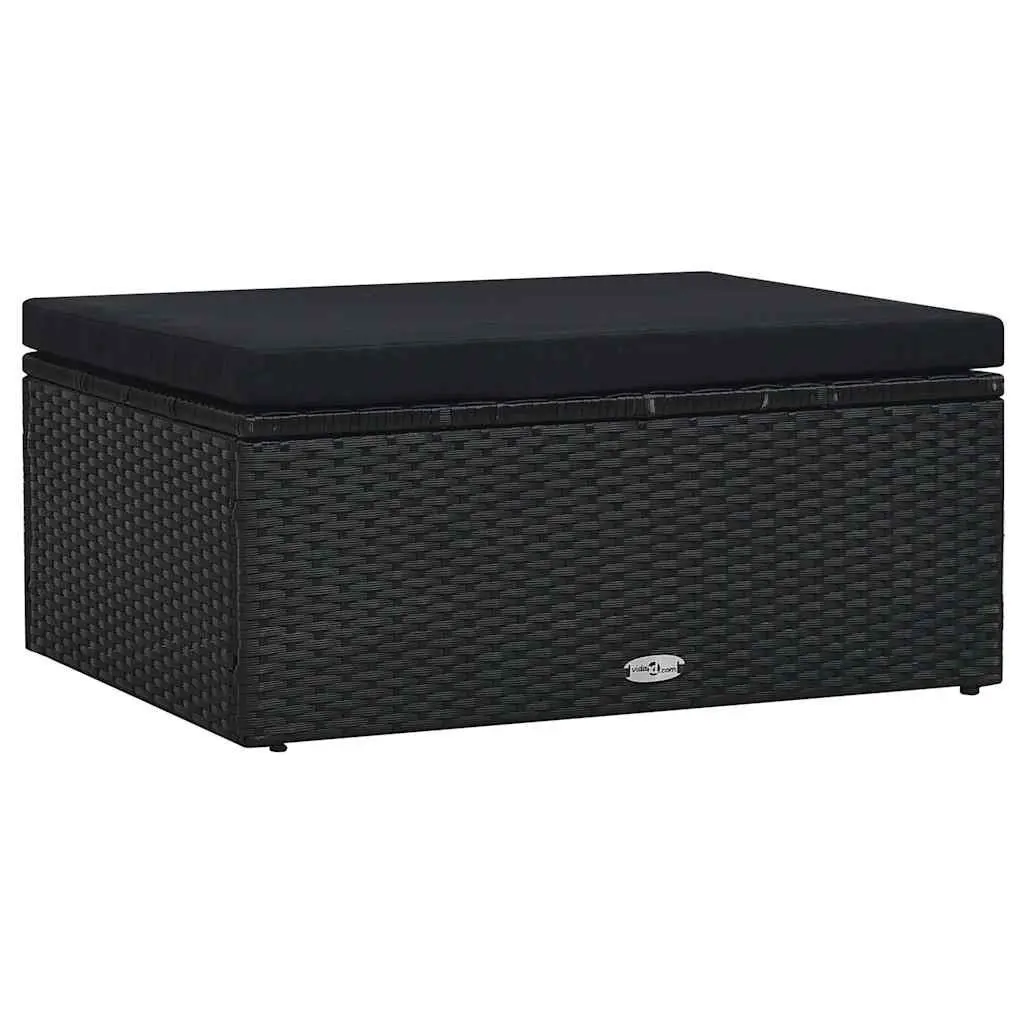 5 Piece Outdoor Garden Lounge Set Black Weather-Resistant PE Rattan Patio Furniture