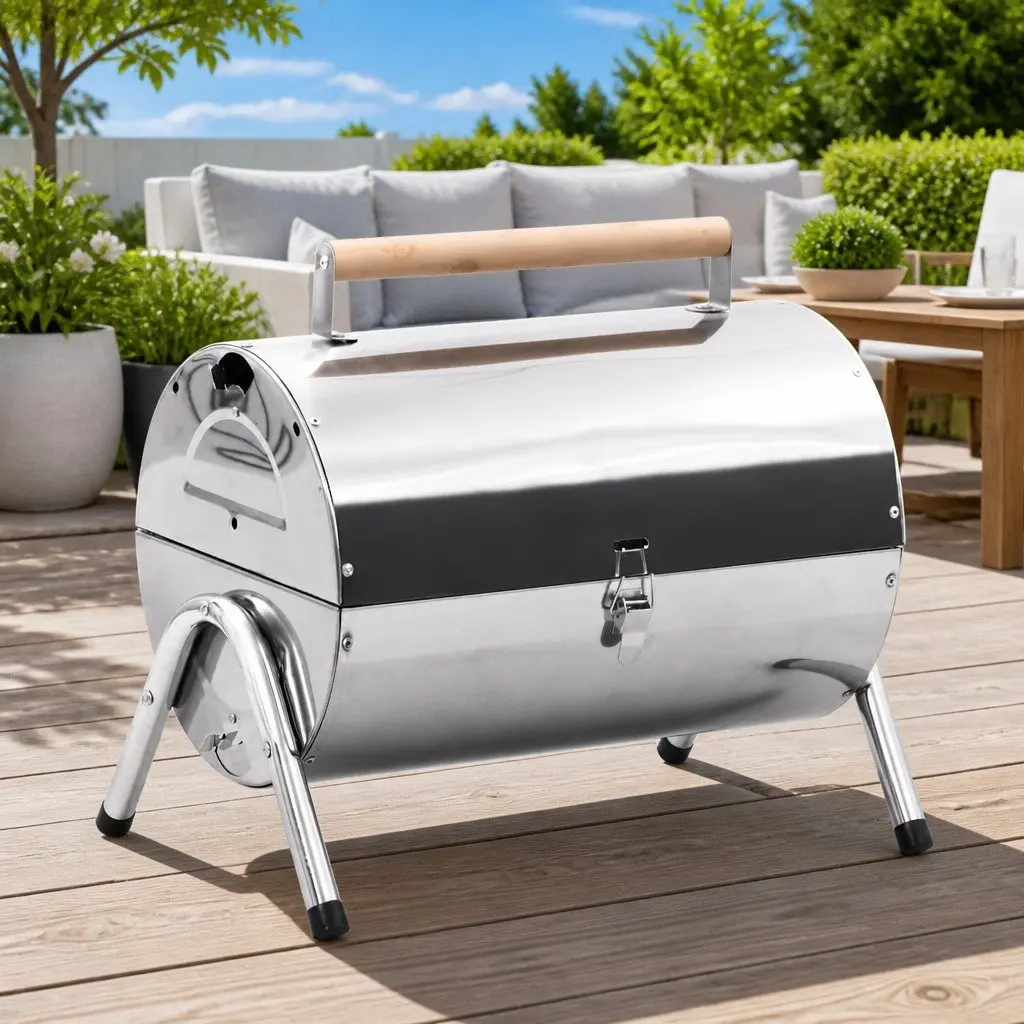 Portable Tabletop Charcoal Grill for Outdoor Fun