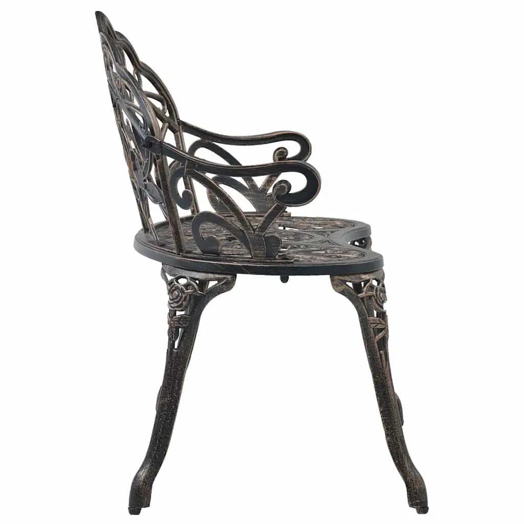 Outdoor Bench Decorative Cast Aluminium 100cm Brown