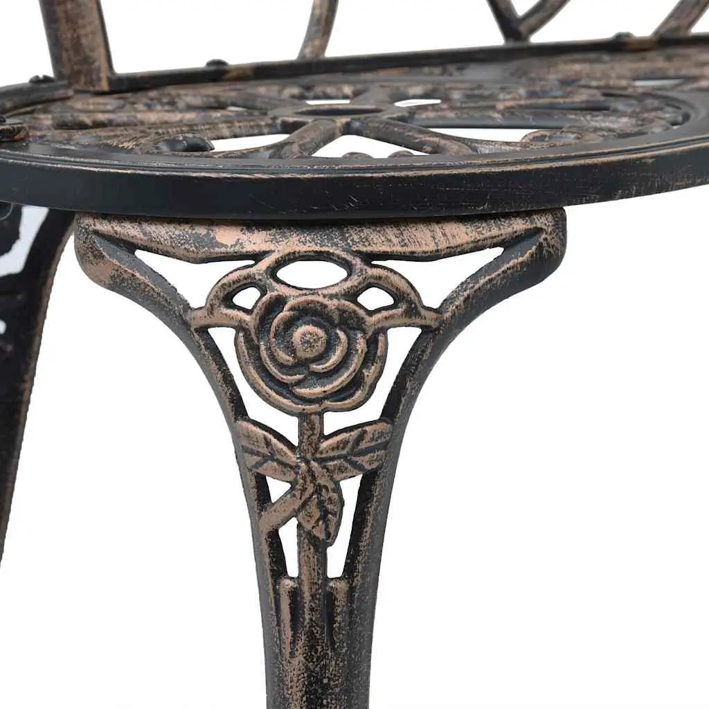 Outdoor Bench Decorative Cast Aluminium 100cm Brown