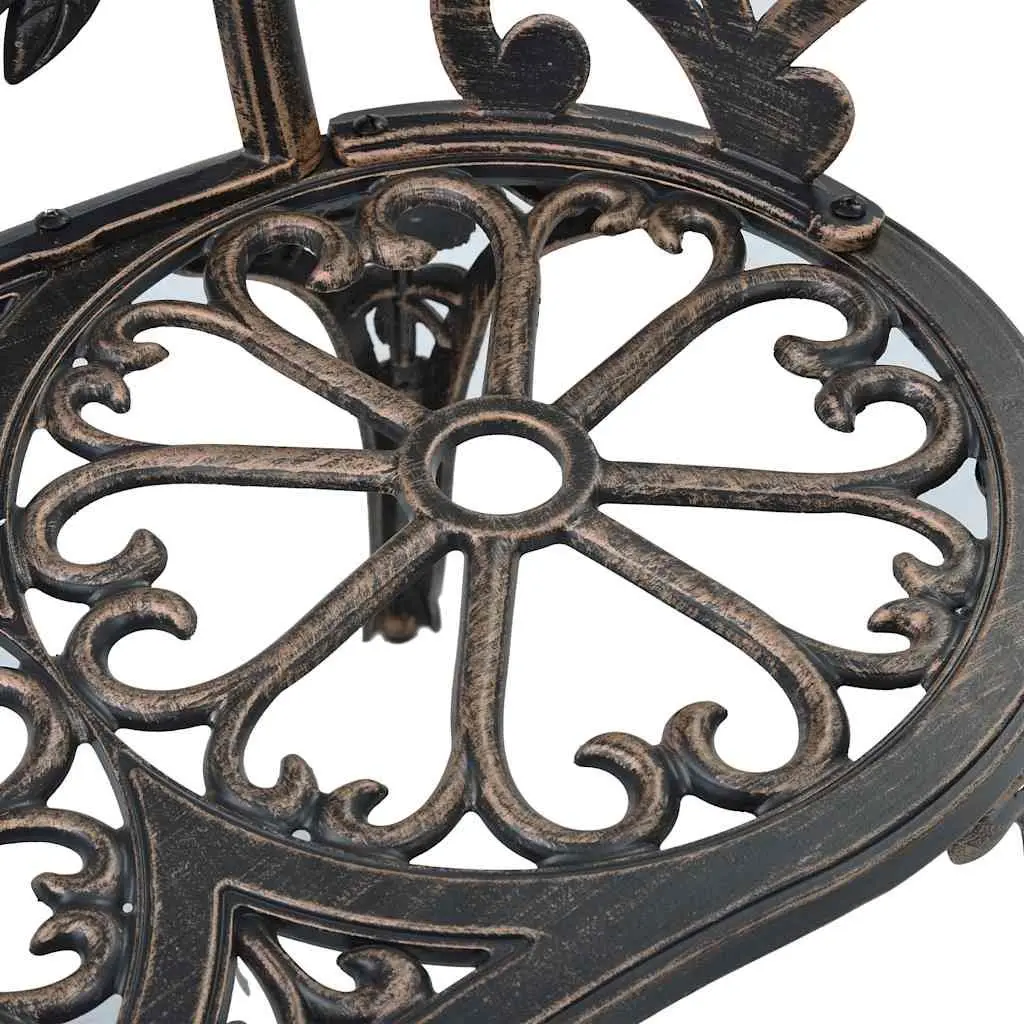 Outdoor Bench Decorative Cast Aluminium 100cm Brown