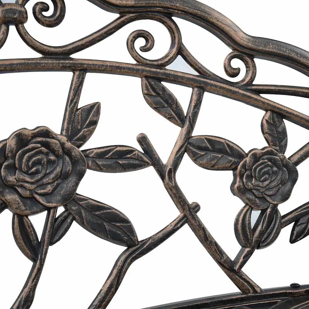 Outdoor Bench Decorative Cast Aluminium 100cm Brown