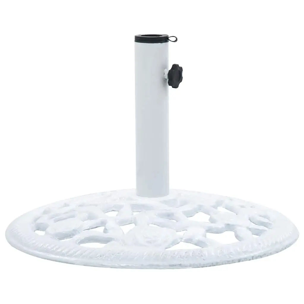 Umbrella Base Cast Iron White Stable Patio Garden Outdoor Support Stand 48 cm