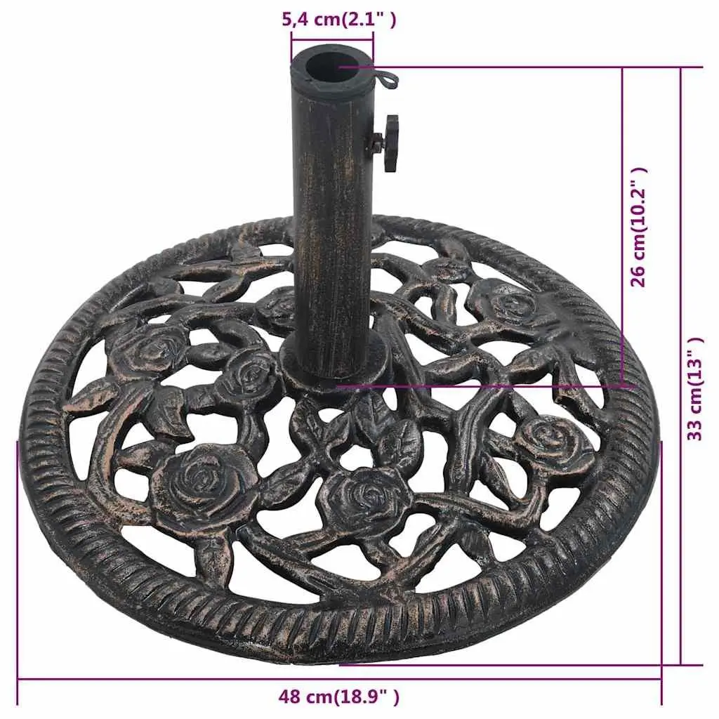 Cast Iron Umbrella Base Heavy Duty 12kg Outdoor Garden Patio Stand Holder