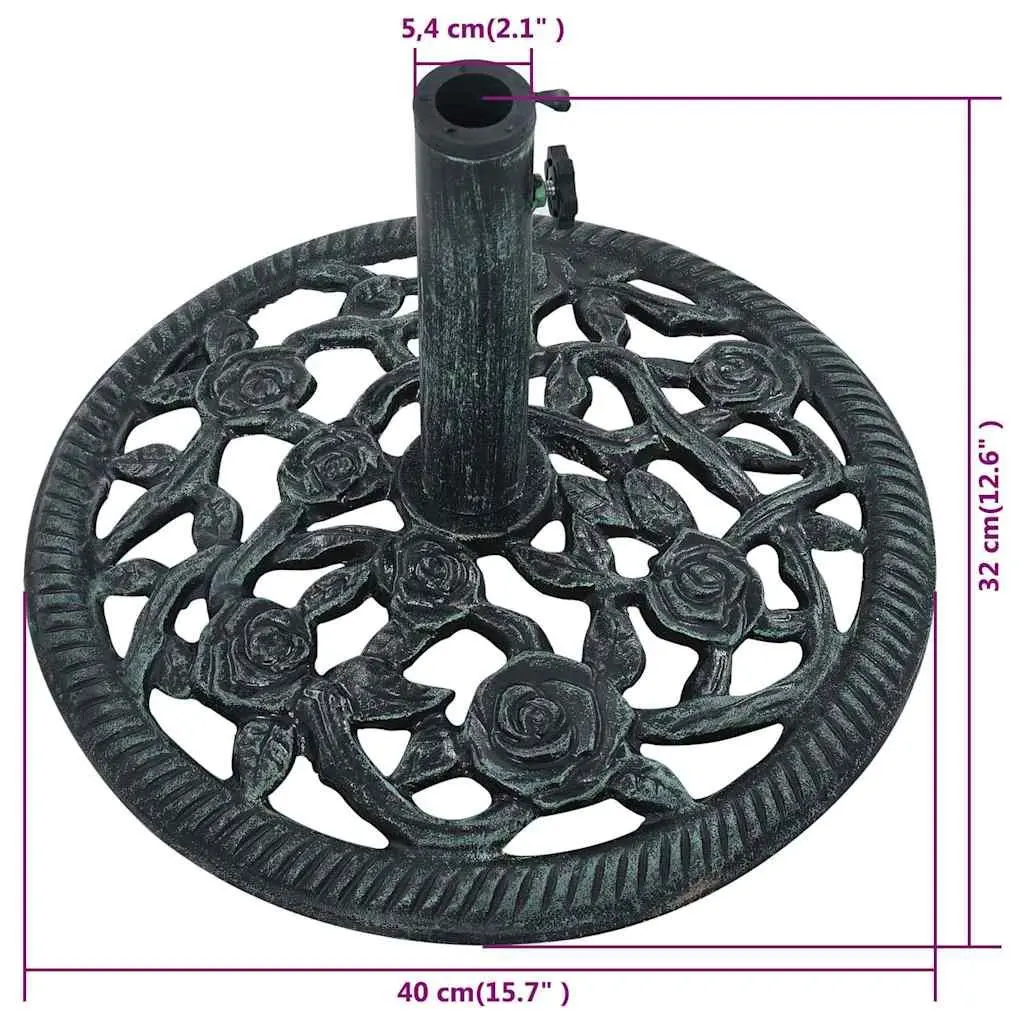 Umbrella Base Stand Cast Iron Green 40cm