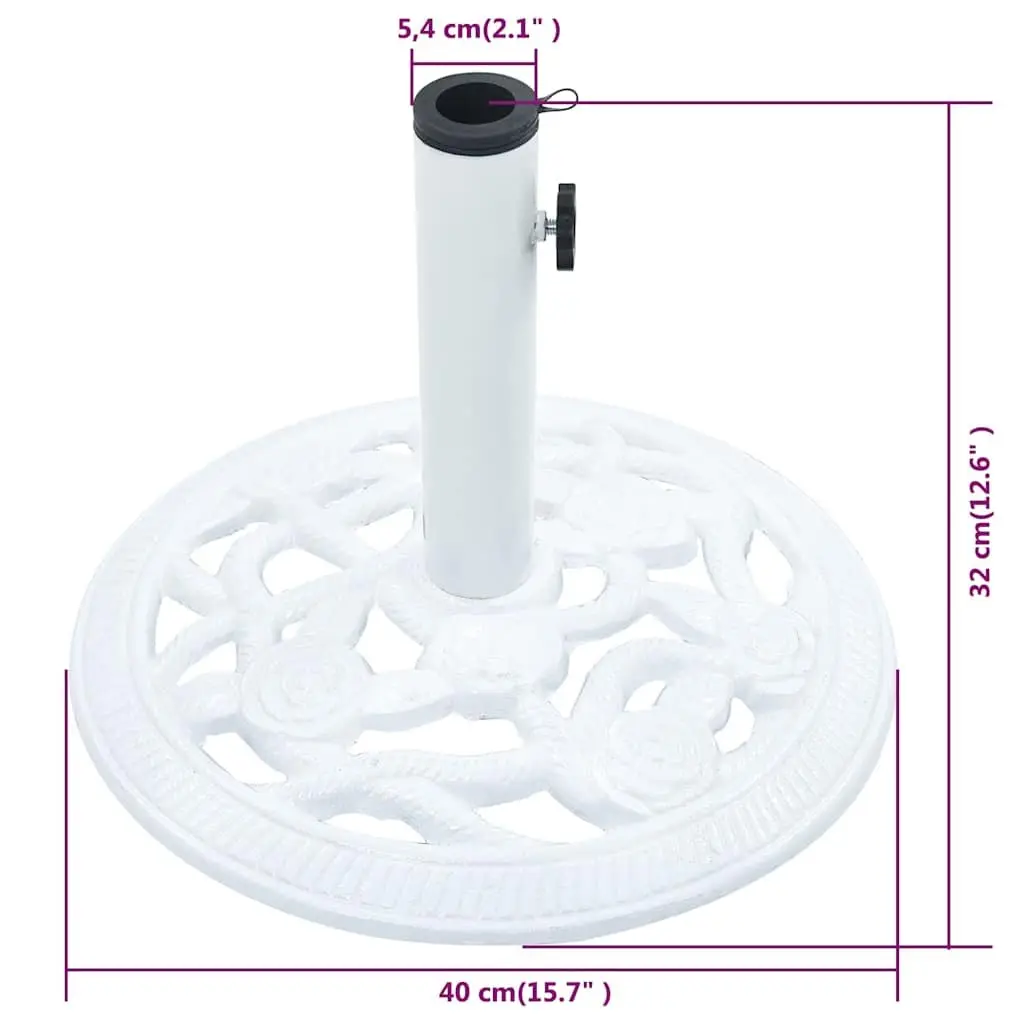 Umbrella Base Cast Iron White Outdoor Patio Garden Stand 40cm