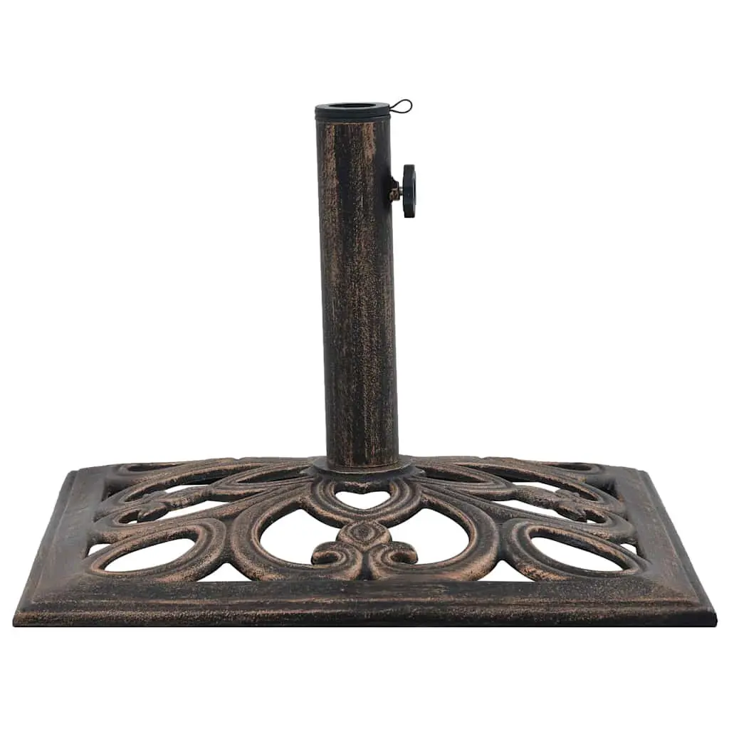 Umbrella Base Cast Iron Brown Outdoor Garden Patio Stand Weighted Holder 49 cm