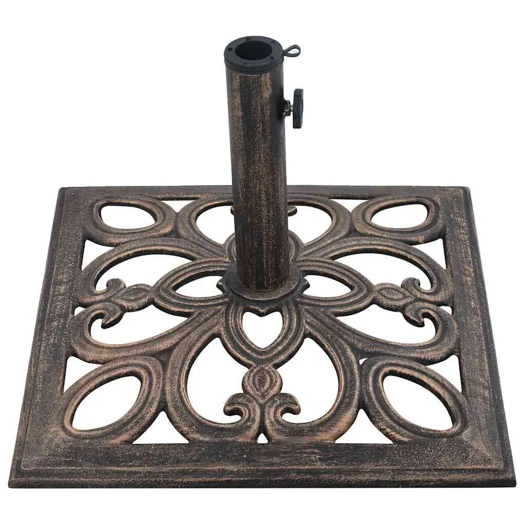 Umbrella Base Cast Iron Brown Outdoor Garden Patio Stand Weighted Holder 49 cm