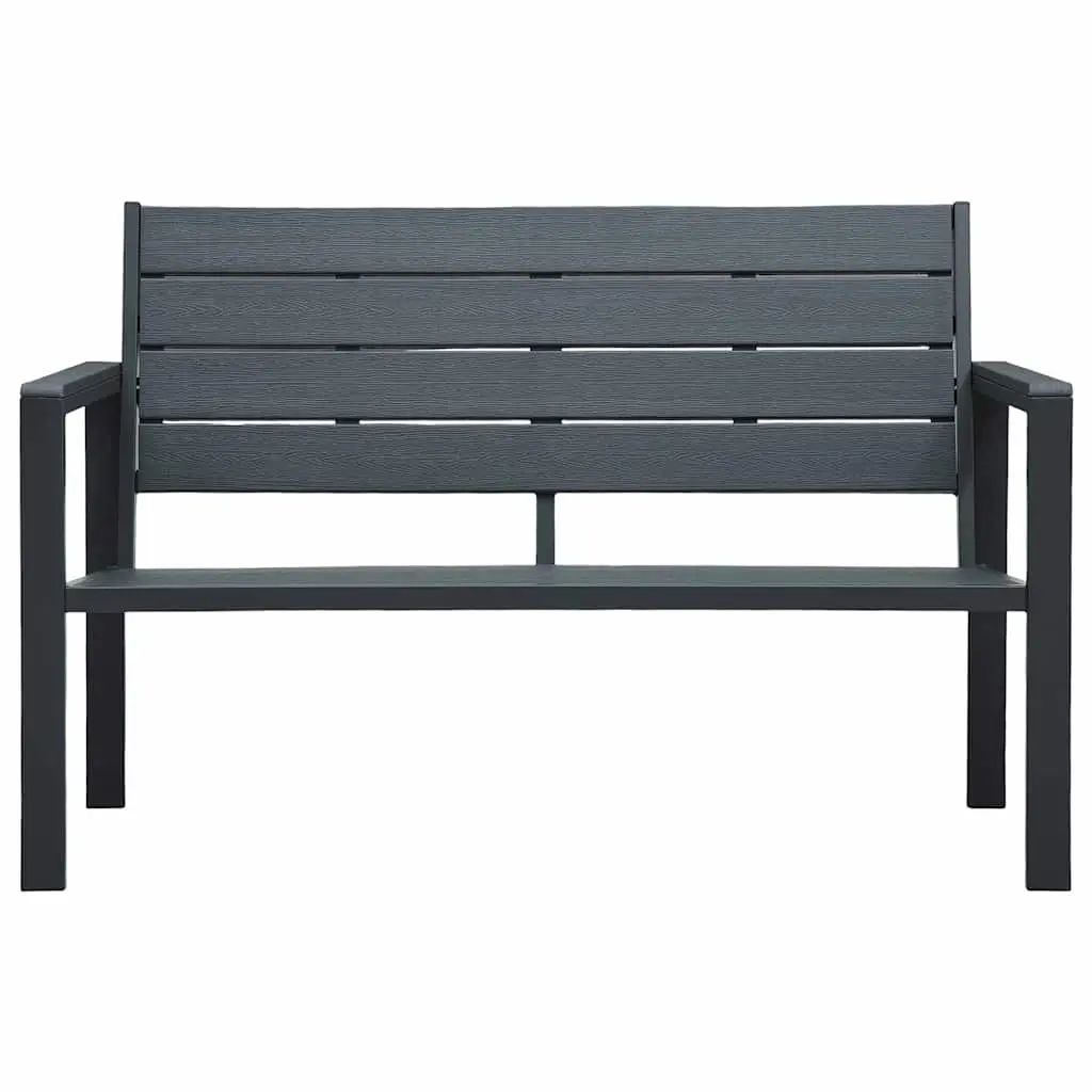 Outdoor Garden Bench Weather Resistant 120cm Grey Wood Look