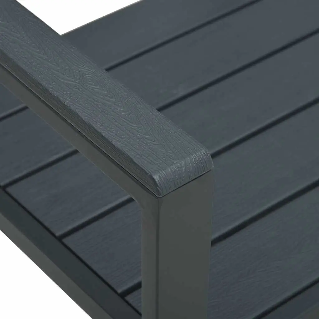 Outdoor Garden Bench Weather Resistant 120cm Grey Wood Look