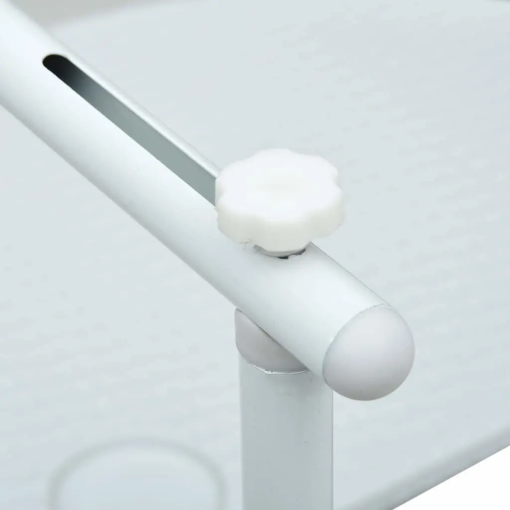 Hanging Balcony Table Foldable Adjustable Height White Outdoor Coffee Worktop