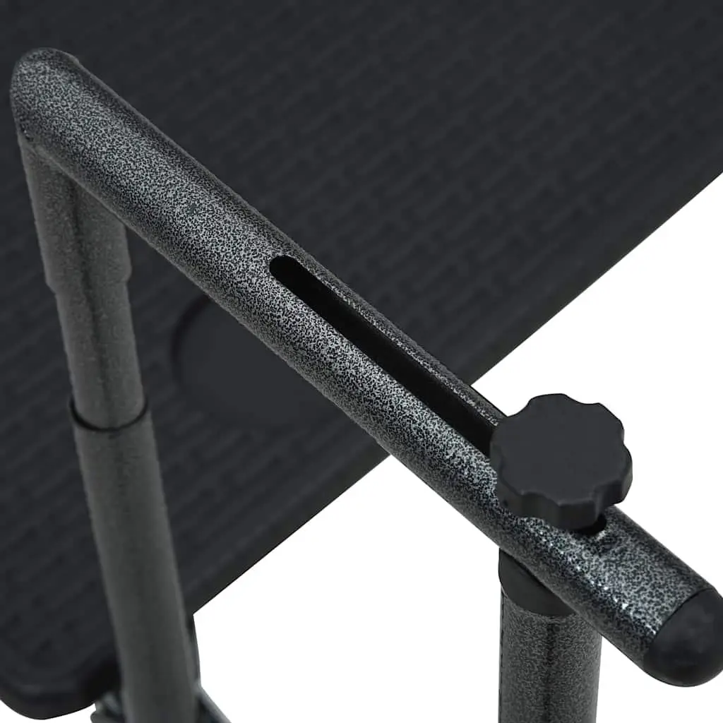 Adjustable Height Black Outdoor Hanging Table Foldable Rattan Look Coffee Worktop