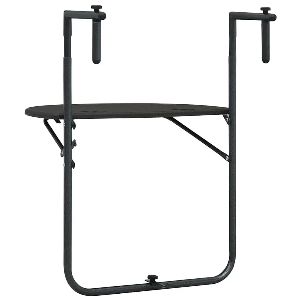 Hanging Balcony Table Foldable Rattan Look 60L x 64W x 83.5H cm