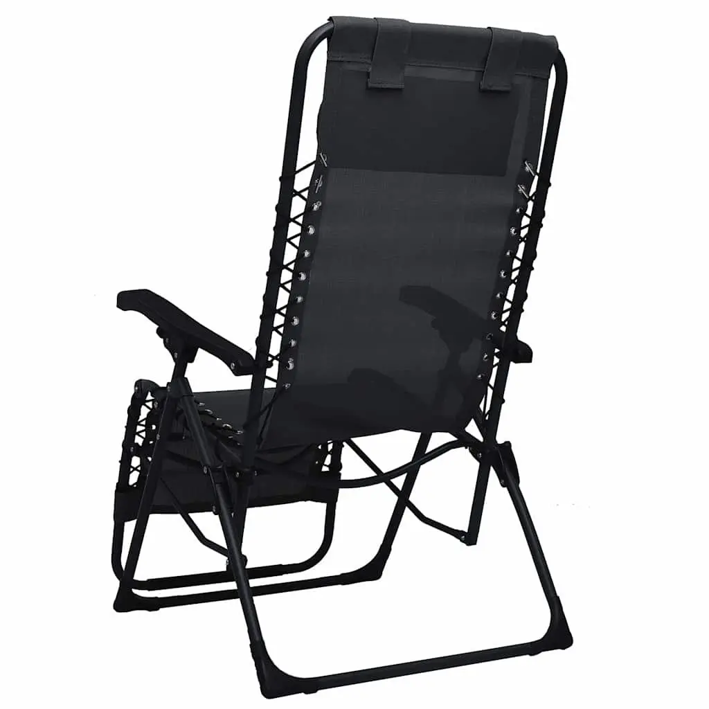 Black Folding Deck Chair