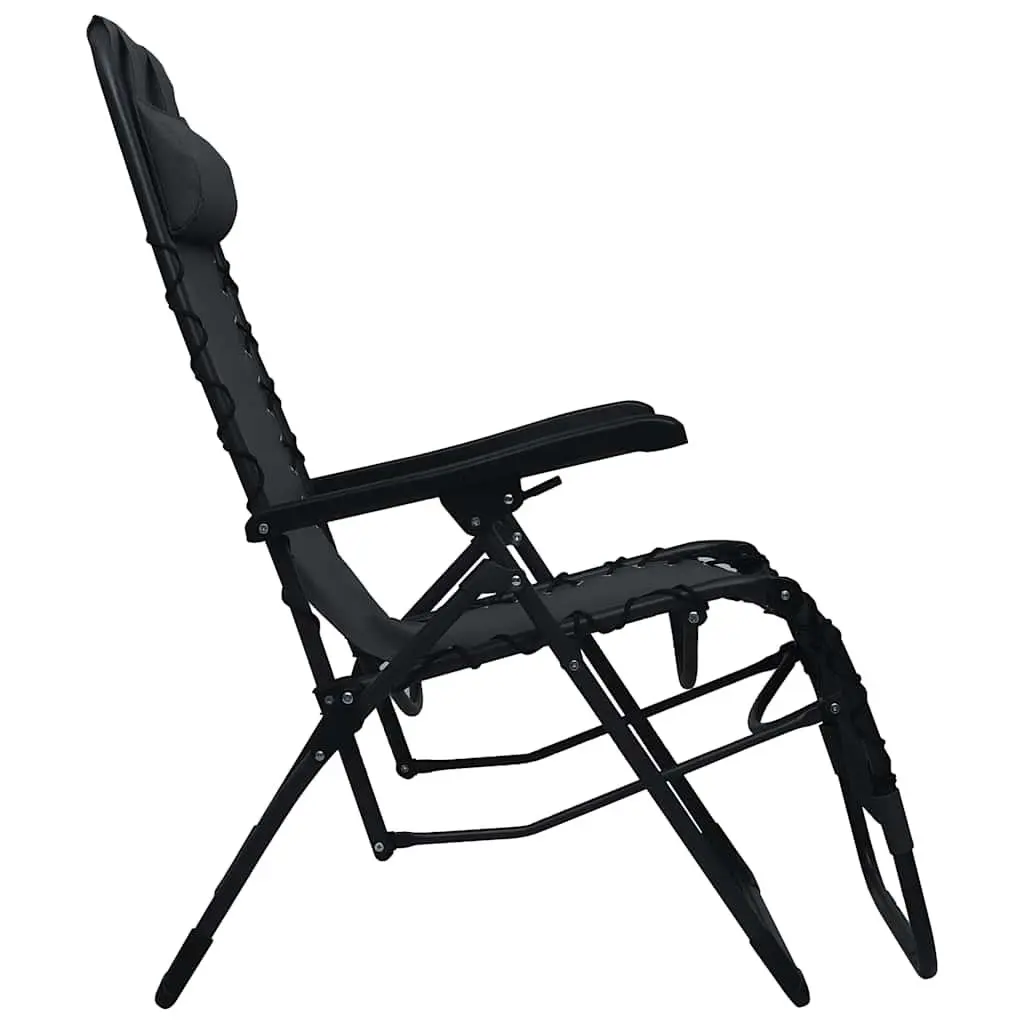 Black Folding Deck Chair