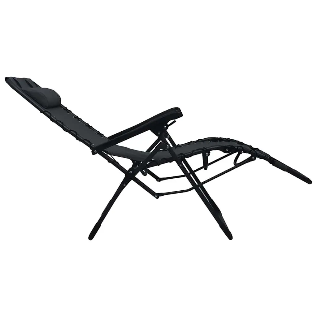 Black Folding Deck Chair
