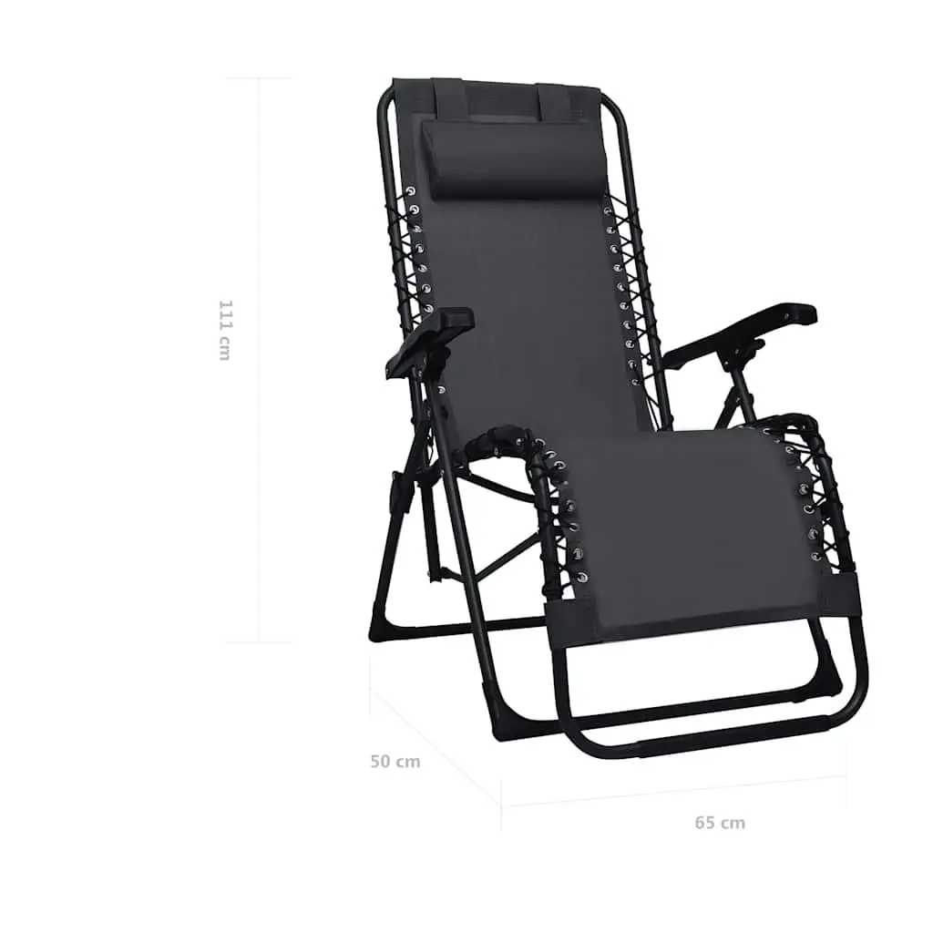 Black Folding Deck Chair