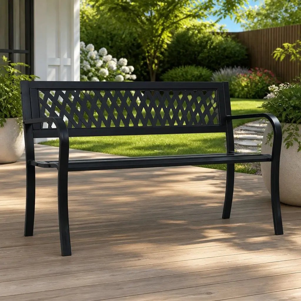 Outdoor Garden Bench Weather-Resistant 125cm