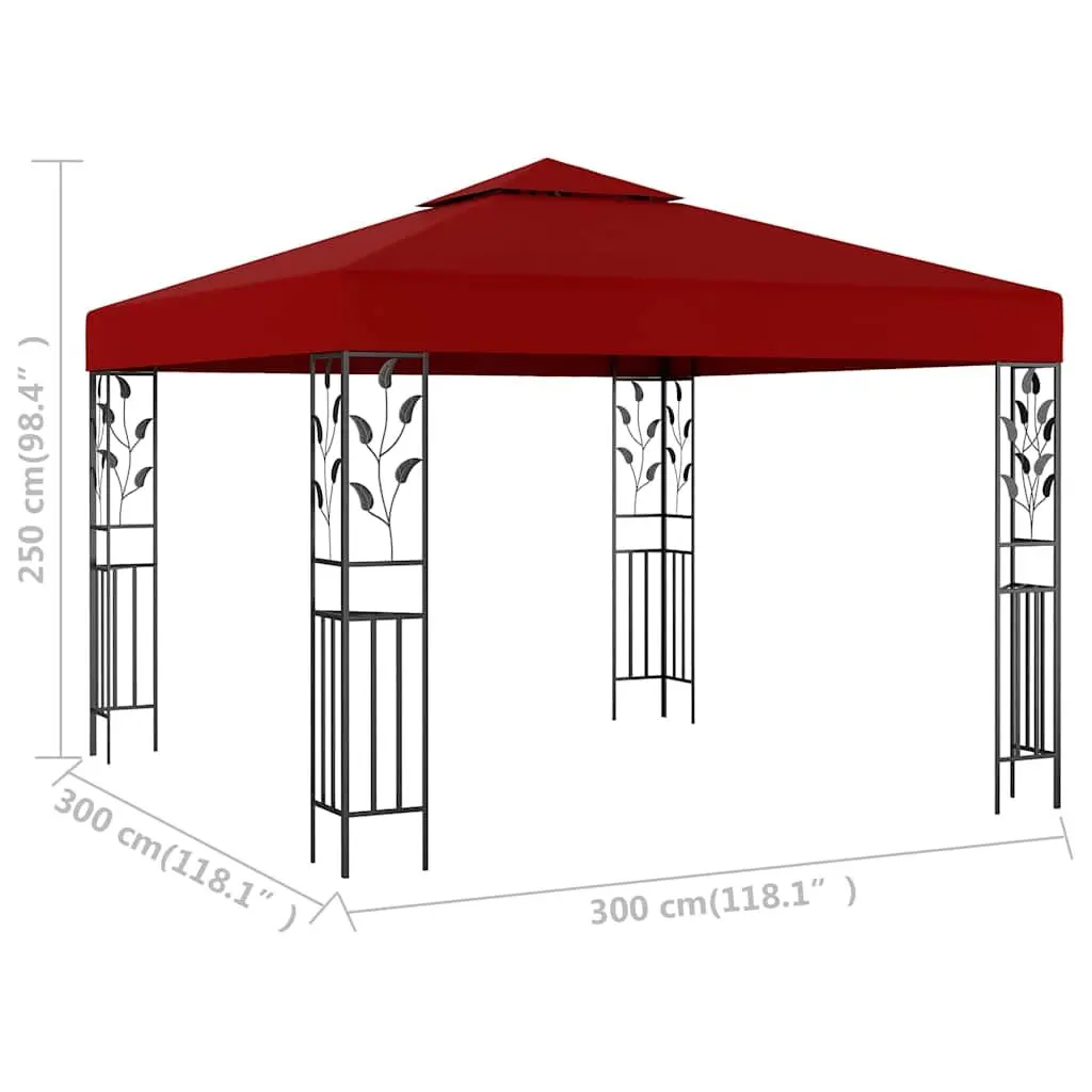 Gazebo Red 3x3m Outdoor Canopy Shade Structure