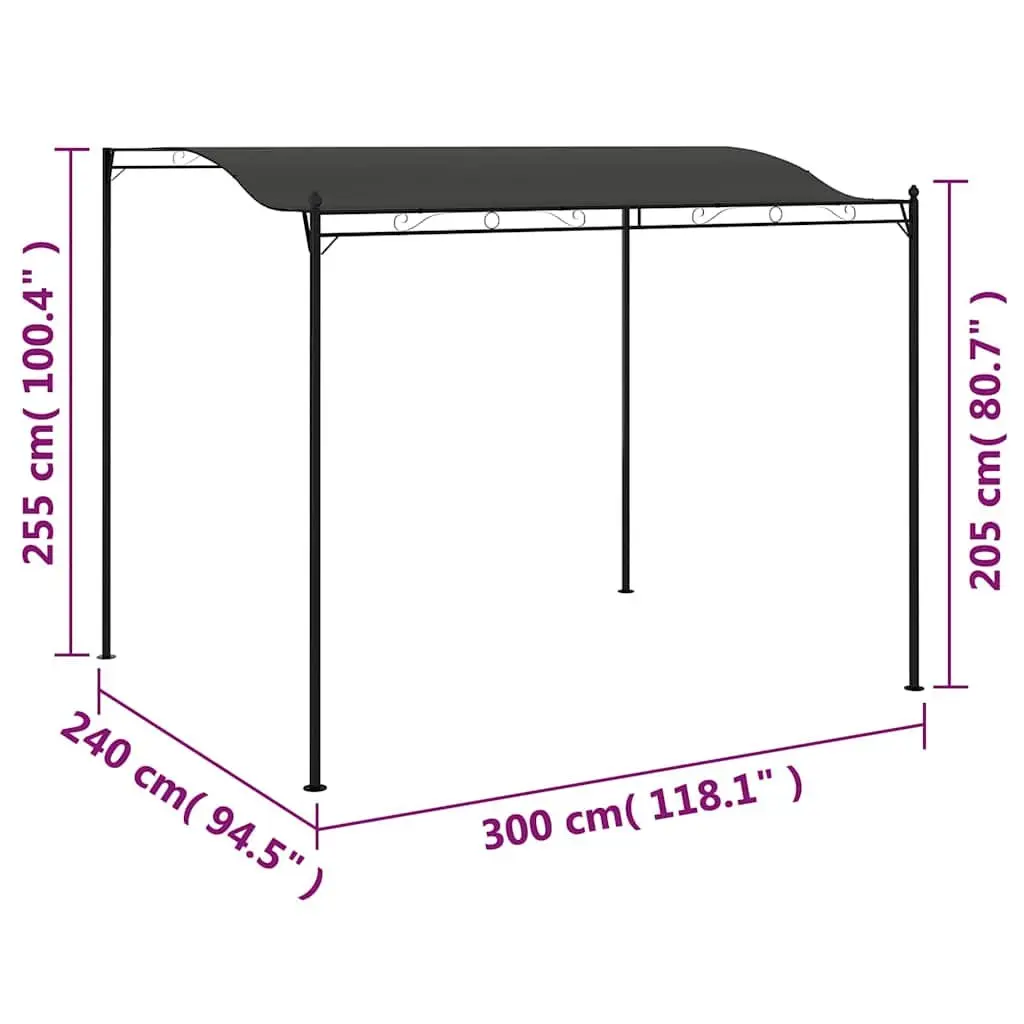Sunshade Awning Outdoor Canopy 3 x 2.4 m Steel Frame