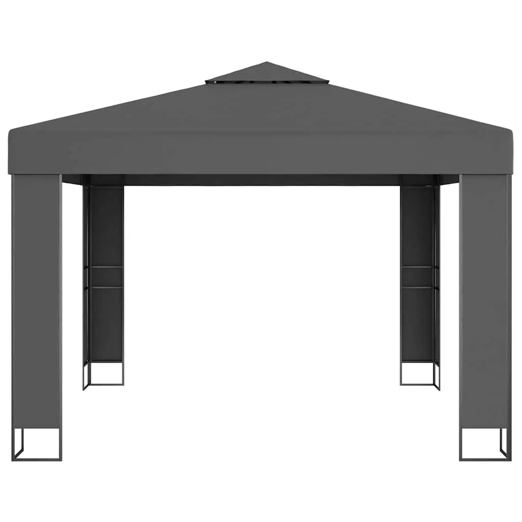 Gazebo with Double Roof 3x3 m Anthracite Outdoor Garden Canopy Sunshade