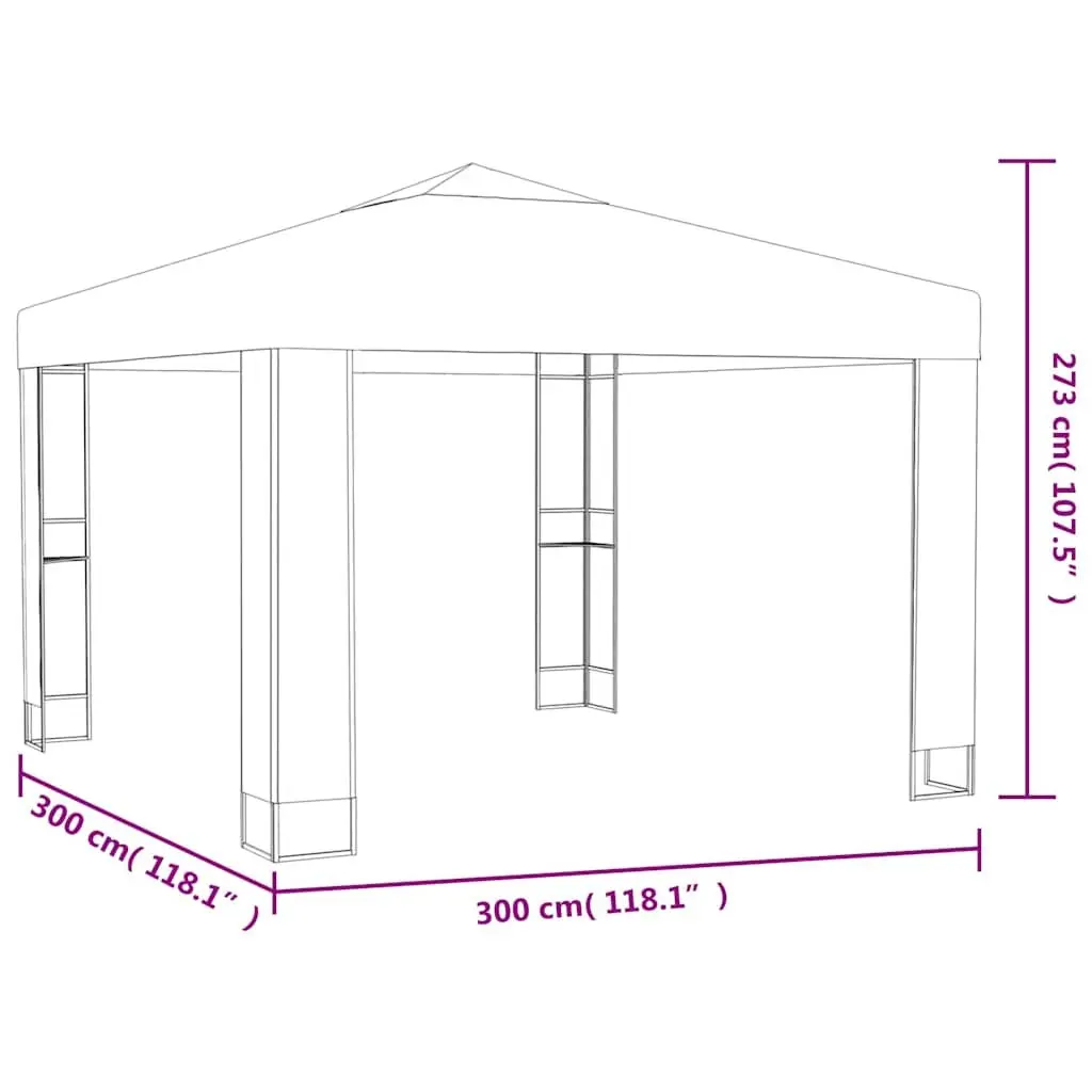Gazebo with Double Roof 3x3 m Anthracite Outdoor Garden Canopy Sunshade