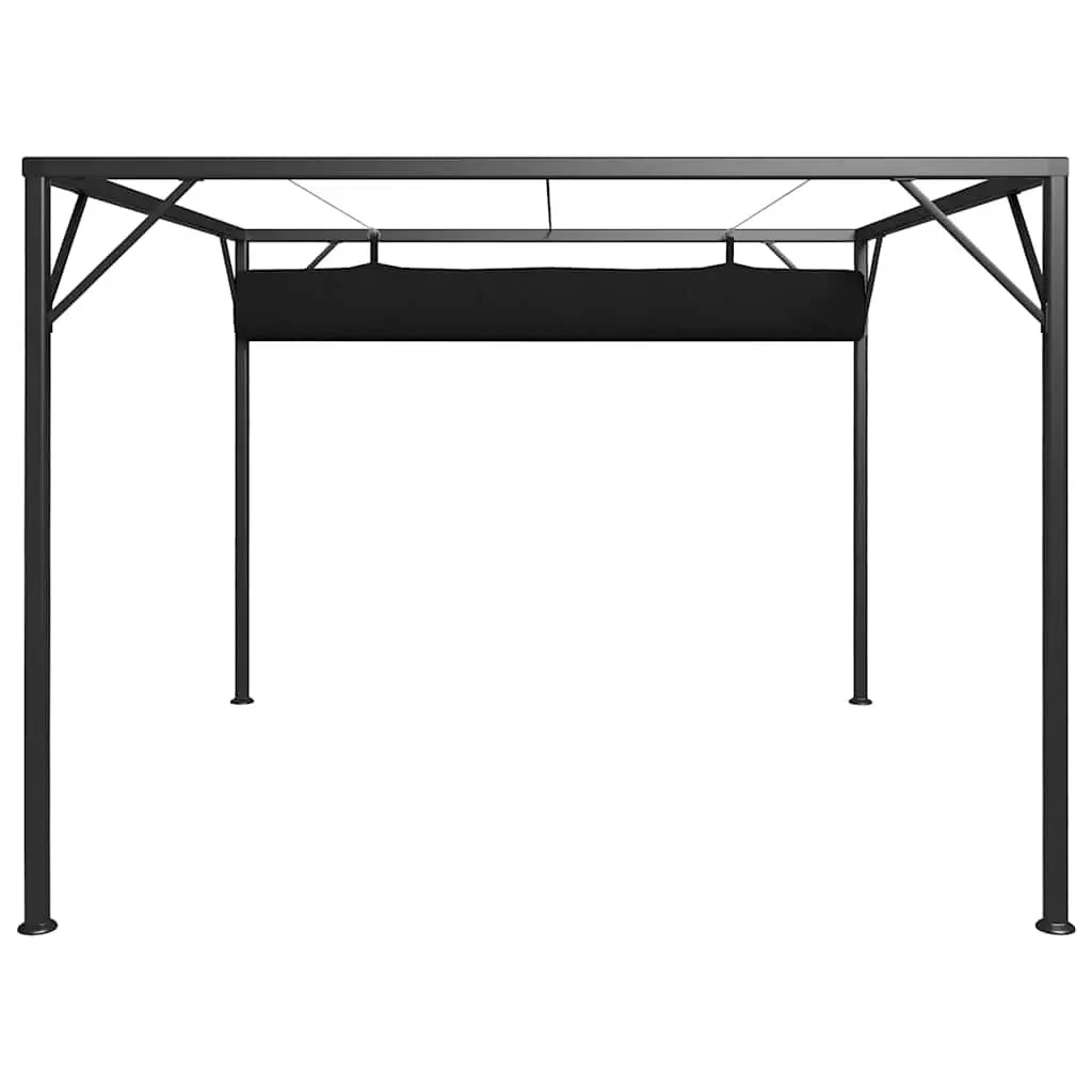 Outdoor Shelter Gazebo Retractable Roof 3x3m Anthracite