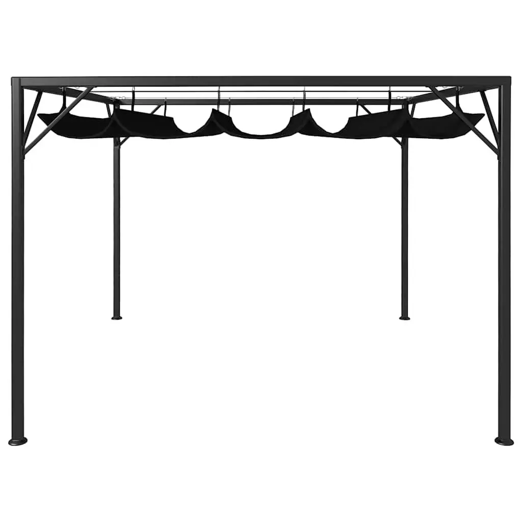 Outdoor Shelter Gazebo Retractable Roof 3x3m Anthracite