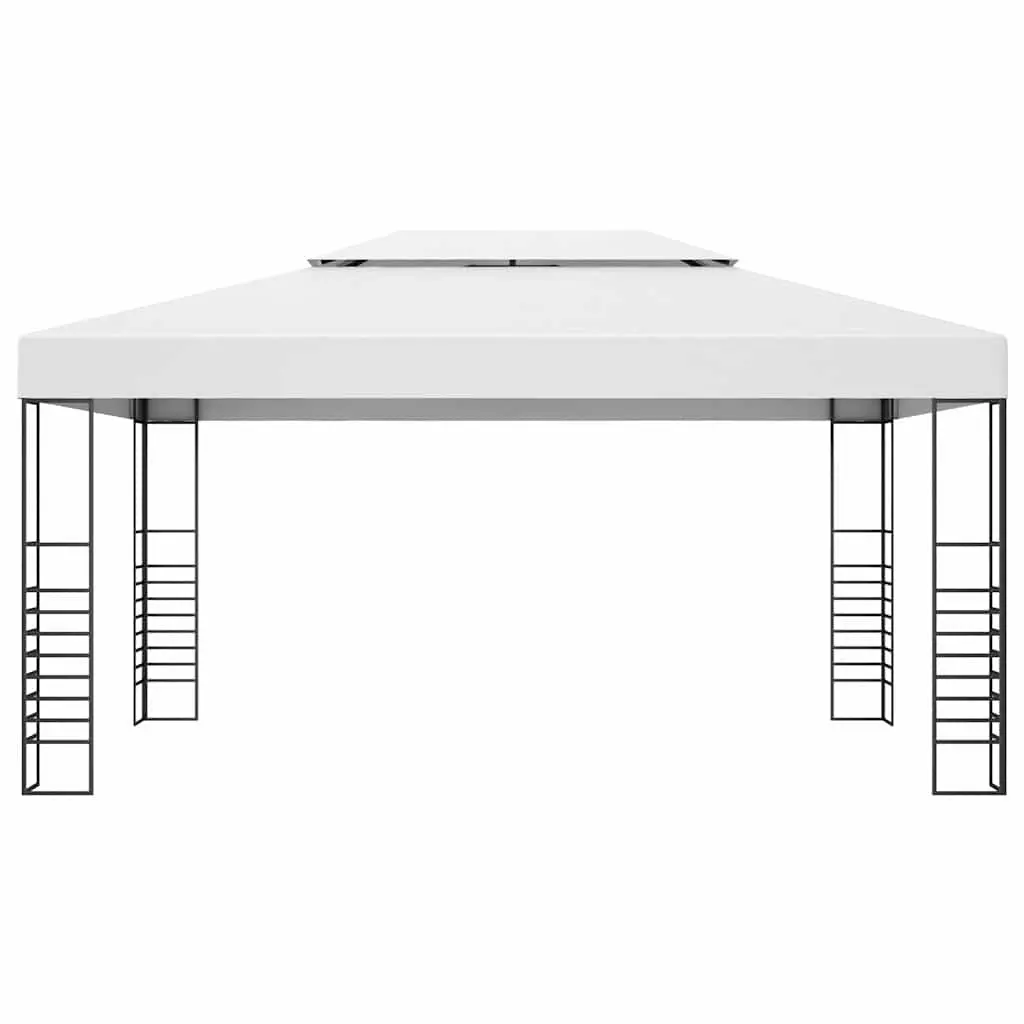 Outdoor Canopy Garden Gazebo White 4x3x2.7m Powder-Coated Steel Structure