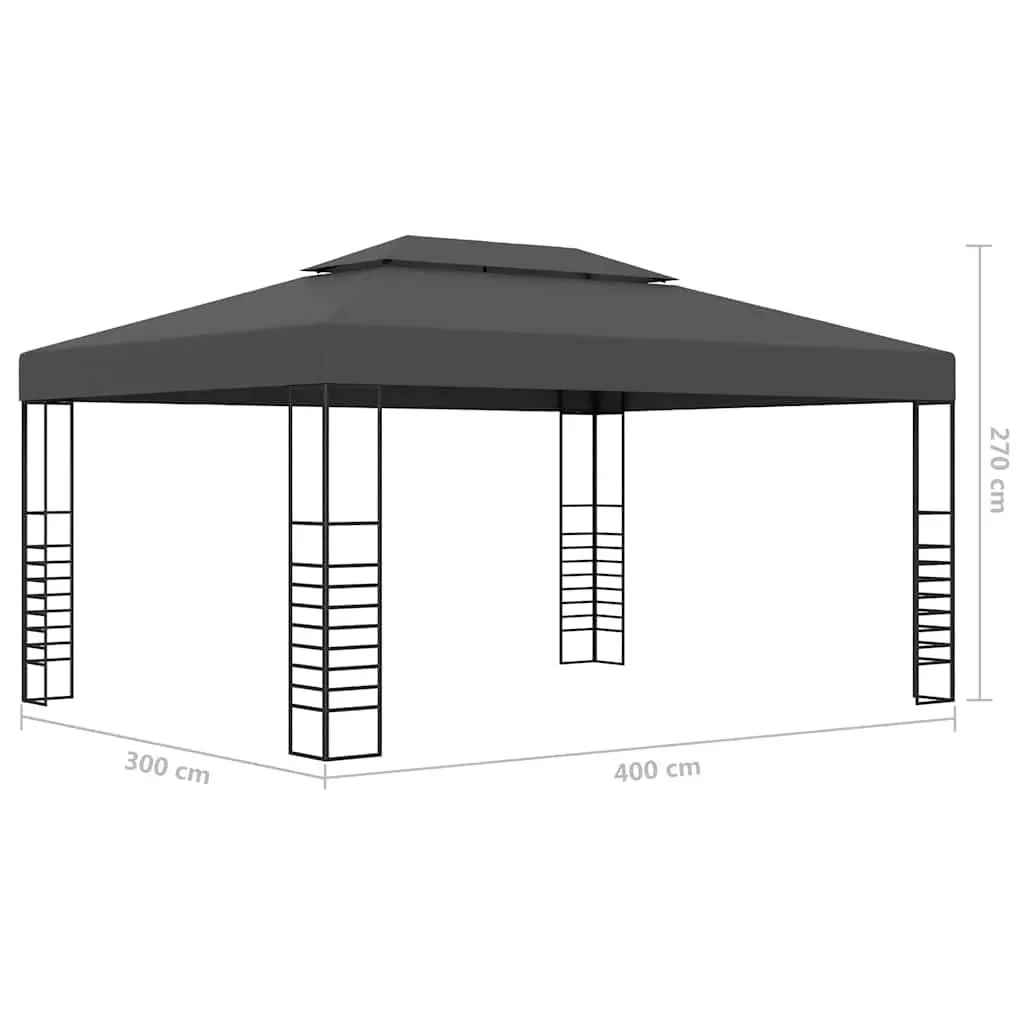 Gazebo 3x4 m Outdoor Canopy Party Tent Vented Roof Garden Patio Shade Structure