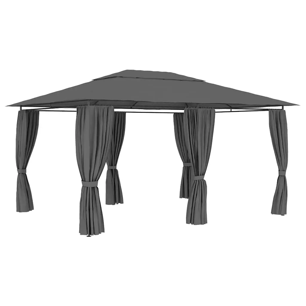 Garden Marquee Gazebo Vented Roof 4x3m Anthracite Outdoor Canopy