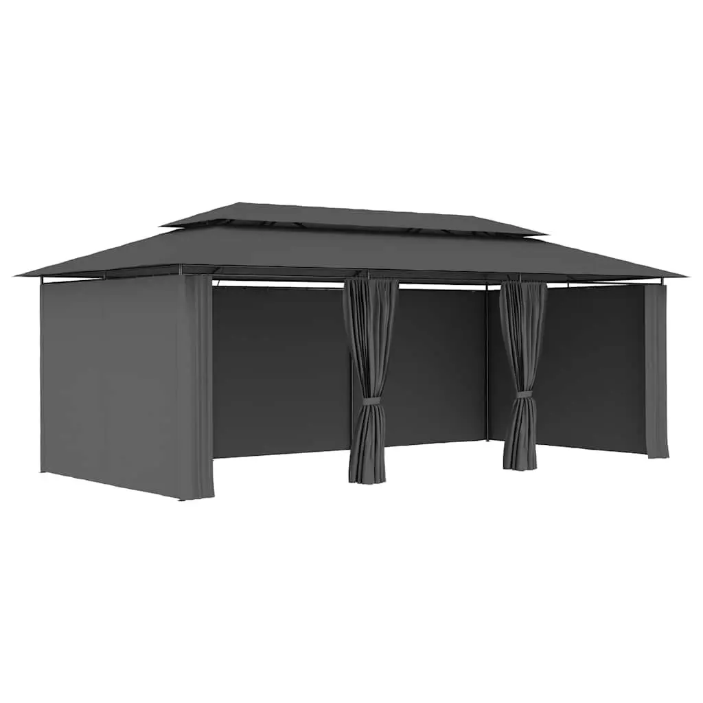 Gazebo Outdoor Canopy with Curtains Large Anthracite