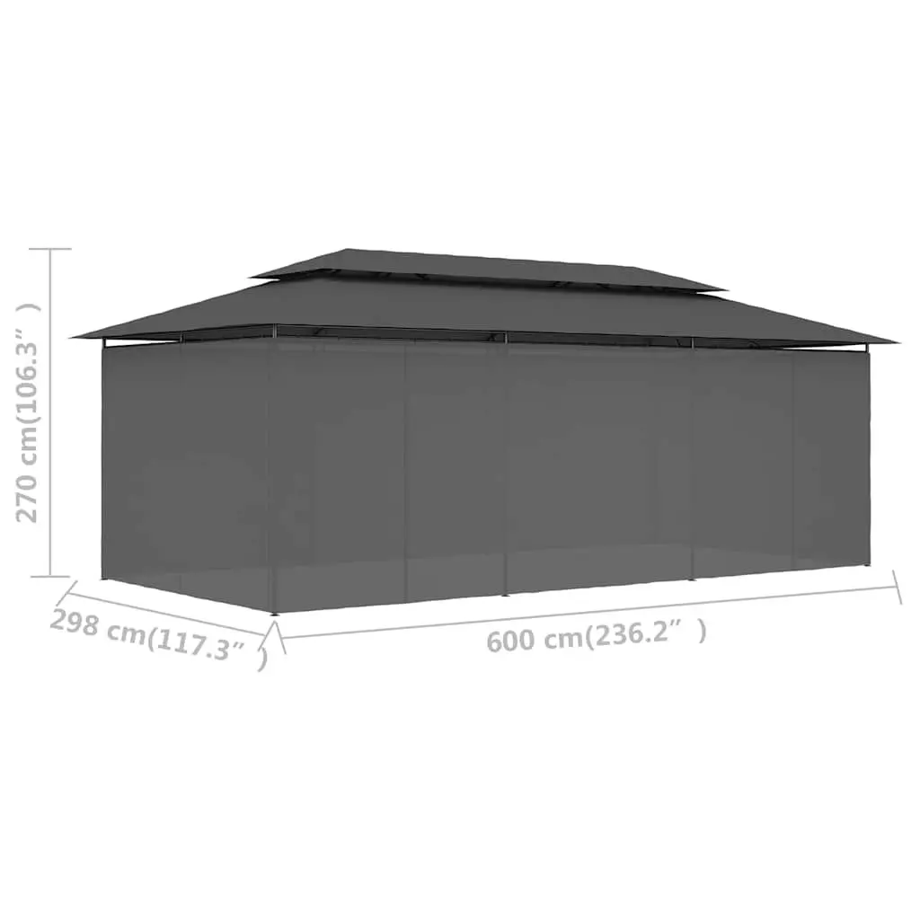 Gazebo Outdoor Canopy with Curtains Large Anthracite