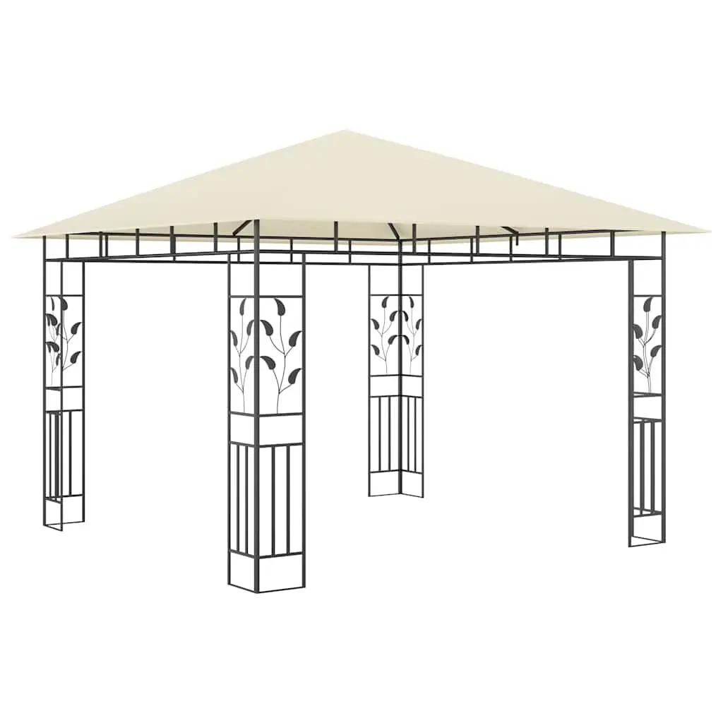 Gazebo with Mosquito Net Cream 3x3x2.73m Outdoor Shade Structure for Garden and Patio
