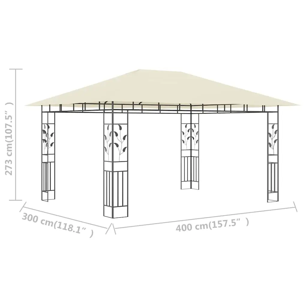 Outdoor Gazebo with Mosquito Net 4x3x2.73m