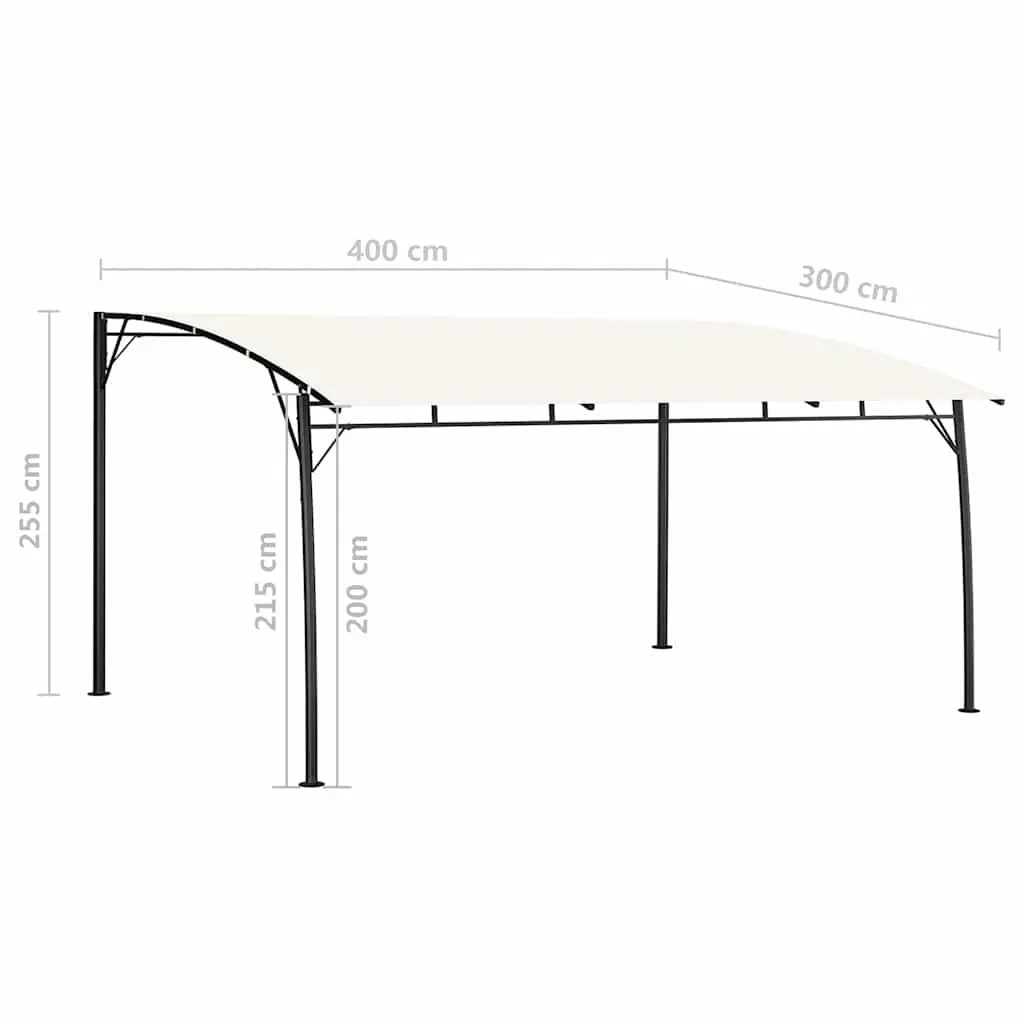 Garden Sunshade Awning Sturdy Metal Frame 4x3x2.55m Cream