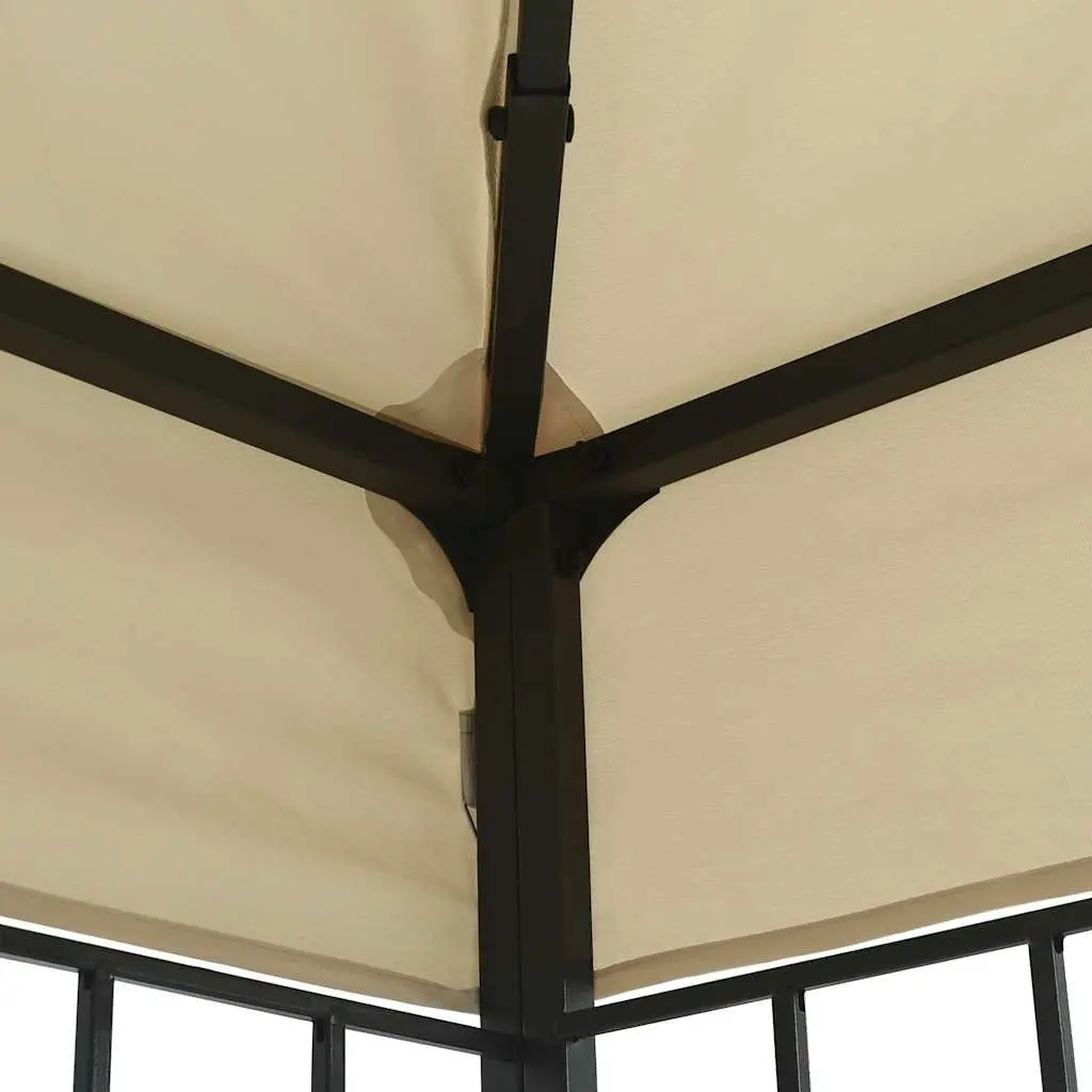 Outdoor Gazebo Vented Canopy 3x4 m Cream Steel Frame