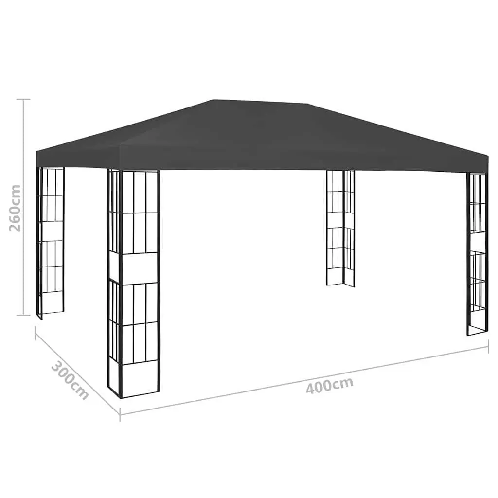 Gazebo Vented Canopy 3x4 m Outdoor Shade Structure Anthracite