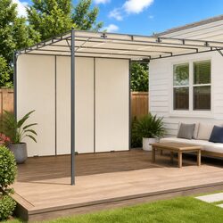 Your Perfect Garden Gazebo with Side Curtains 4x3x2.25m