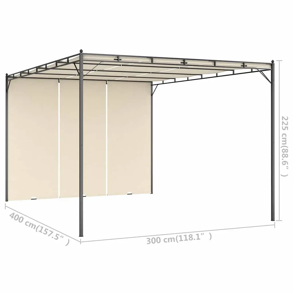 Garden Gazebo with Side Curtains 4x3x2.25m
