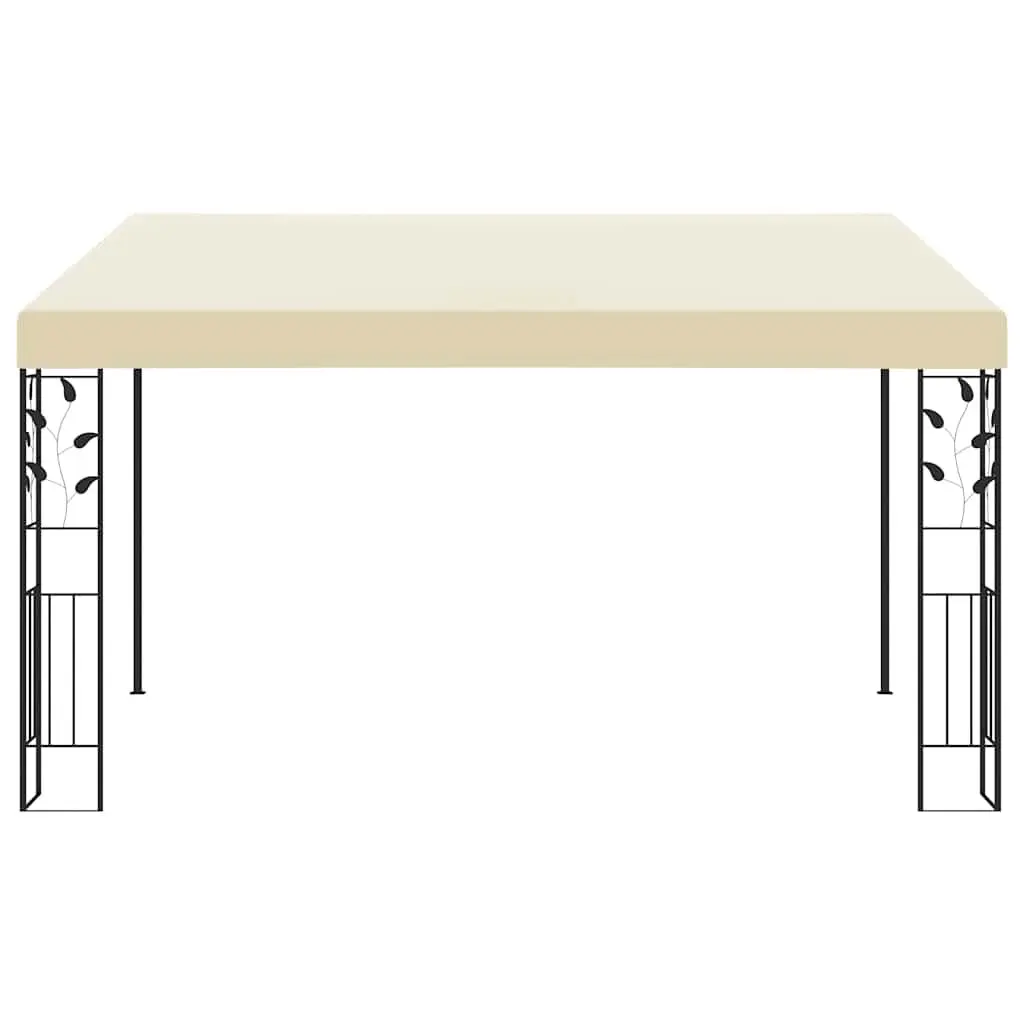 Outdoor Garden Canopy Cream Wall-mounted Gazebo Shade Structure 4x3x2.5m