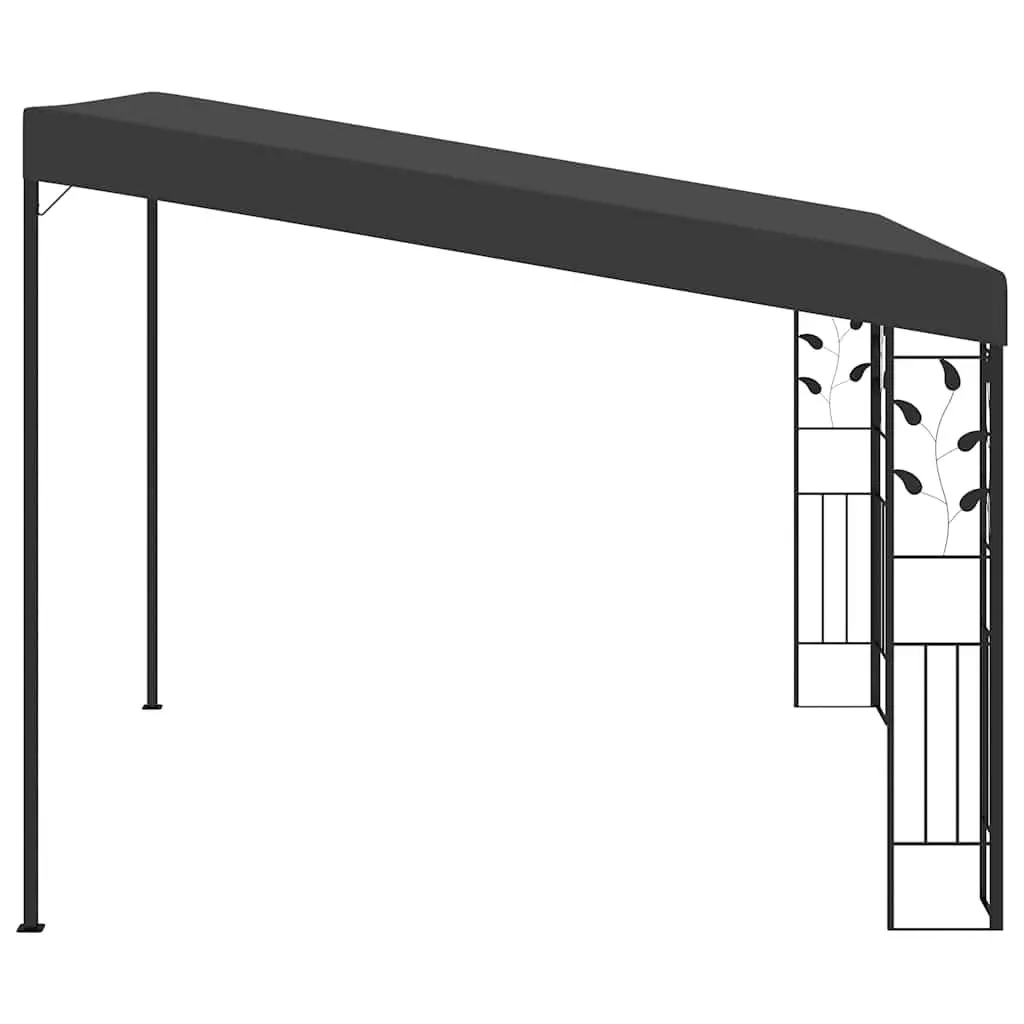 Wall-Mounted Gazebo Sturdy Frame Polyester Coating Cover 3x3x2.5m Anthracite Outdoor Garden Canopy