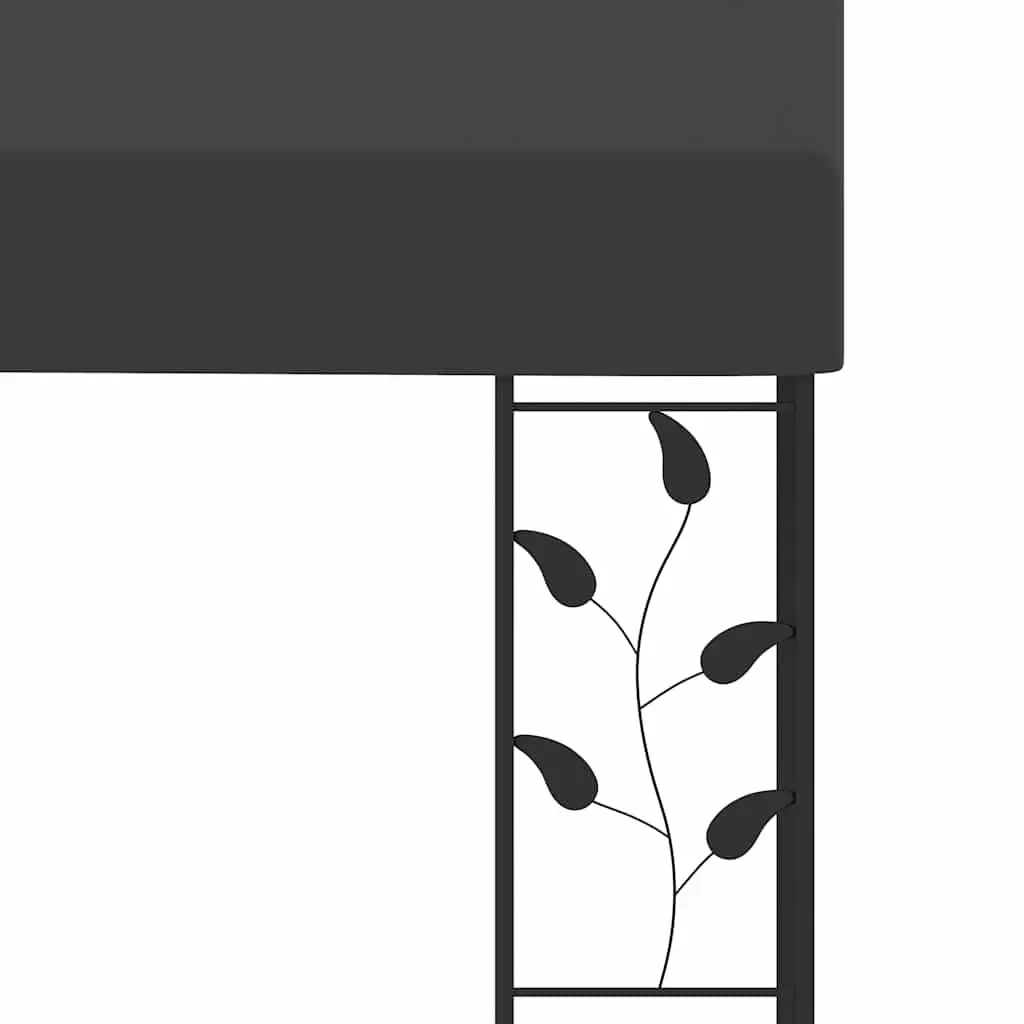 Wall-Mounted Gazebo Sturdy Frame Polyester Coating Cover 3x3x2.5m Anthracite Outdoor Garden Canopy
