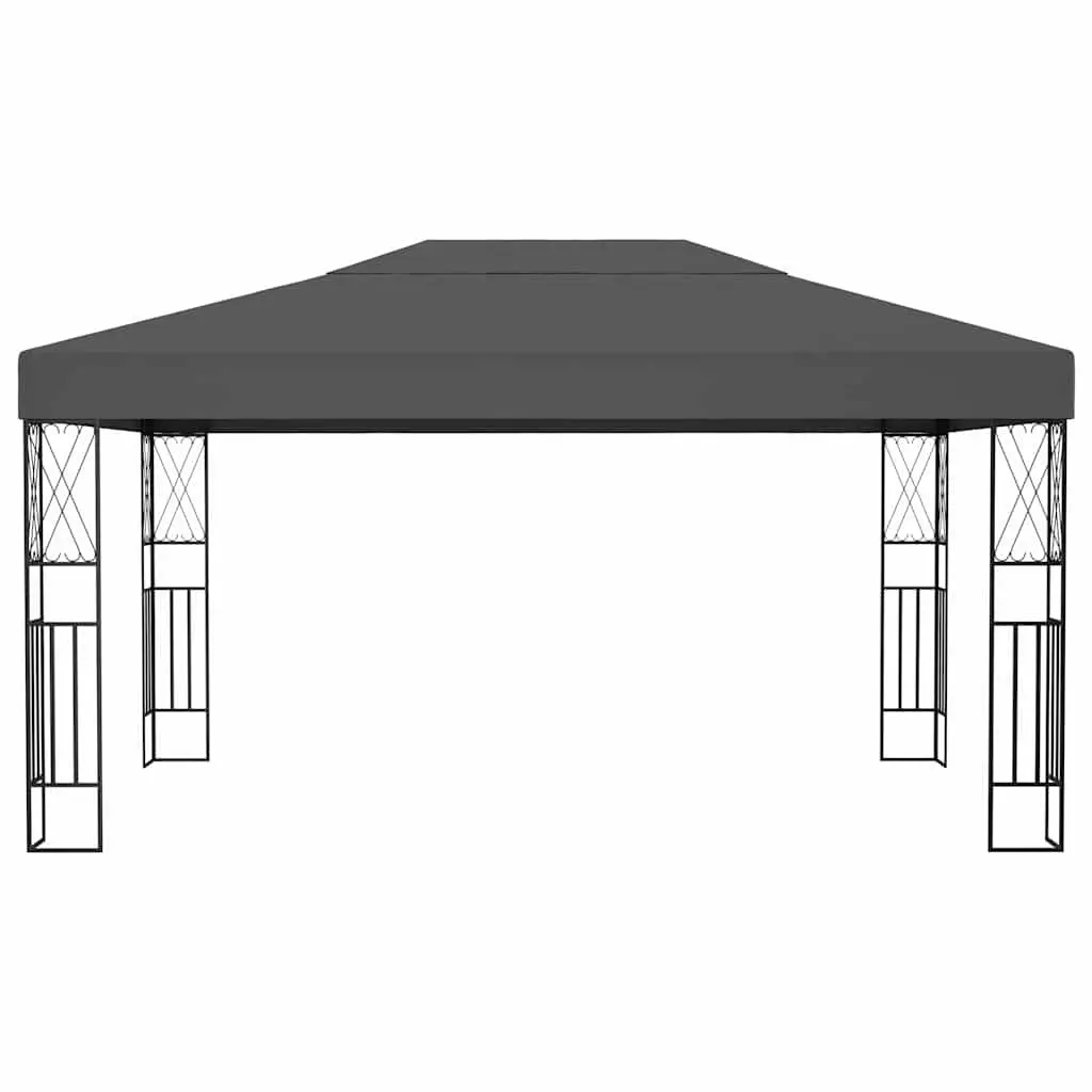 Gazebo Anthracite Vented Canopy 3x4 m Steel Frame Outdoor Shade Shelter