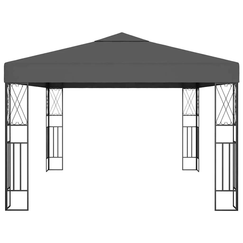 Gazebo Anthracite Vented Canopy 3x4 m Steel Frame Outdoor Shade Shelter