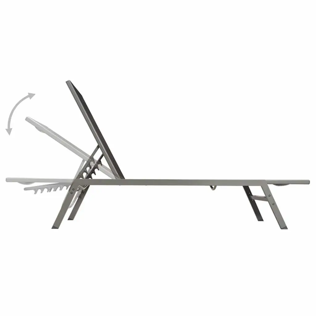 Black Sun Lounger Outdoor Daybed Steel Frame Textilene